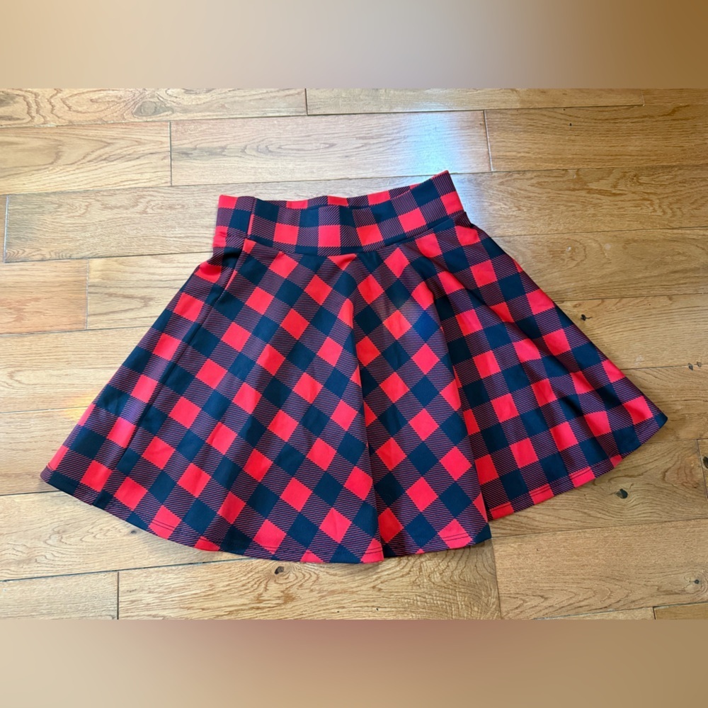 High-Waisted Stretchy Pleated Mini Skater Skirt